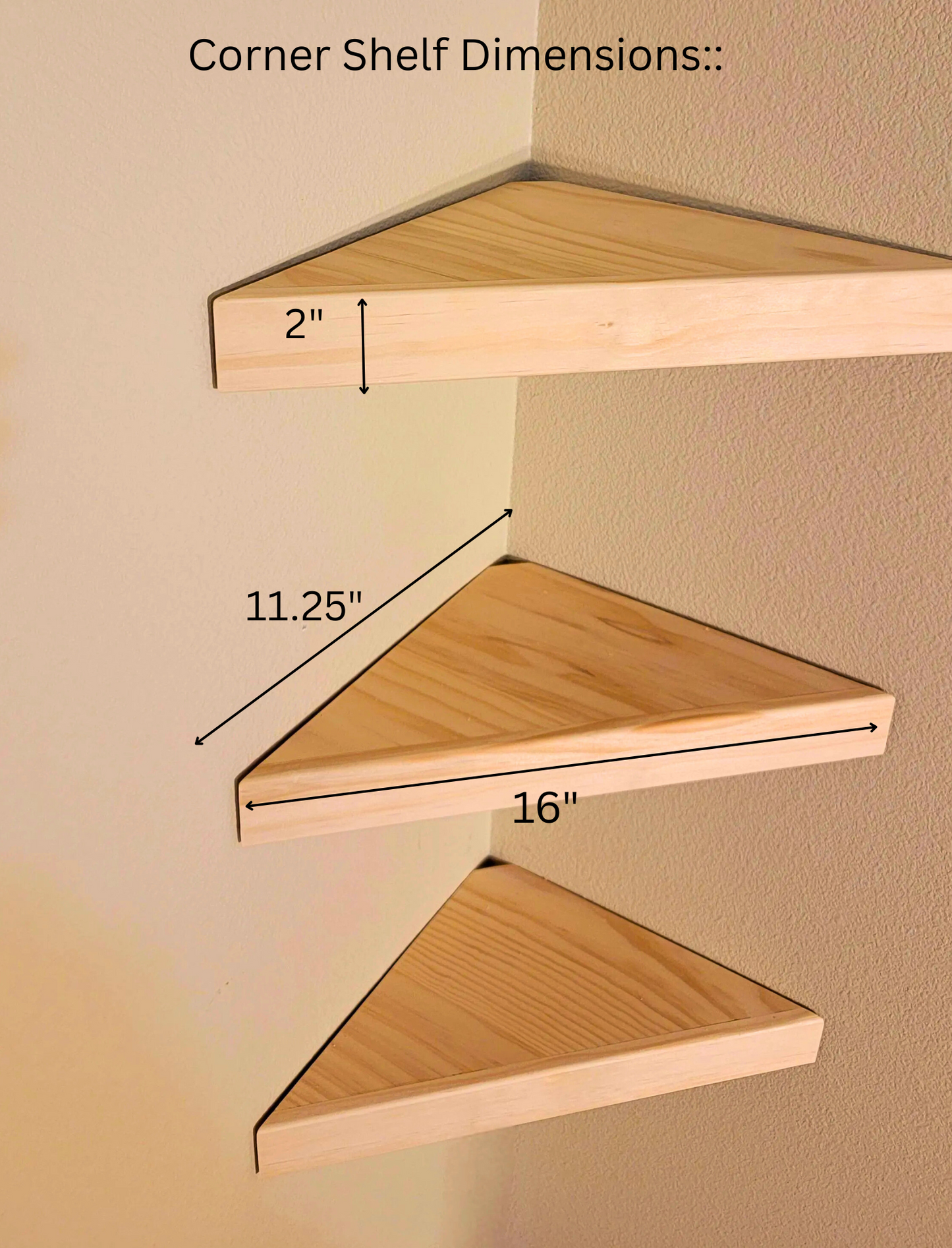 Corner floating shelf