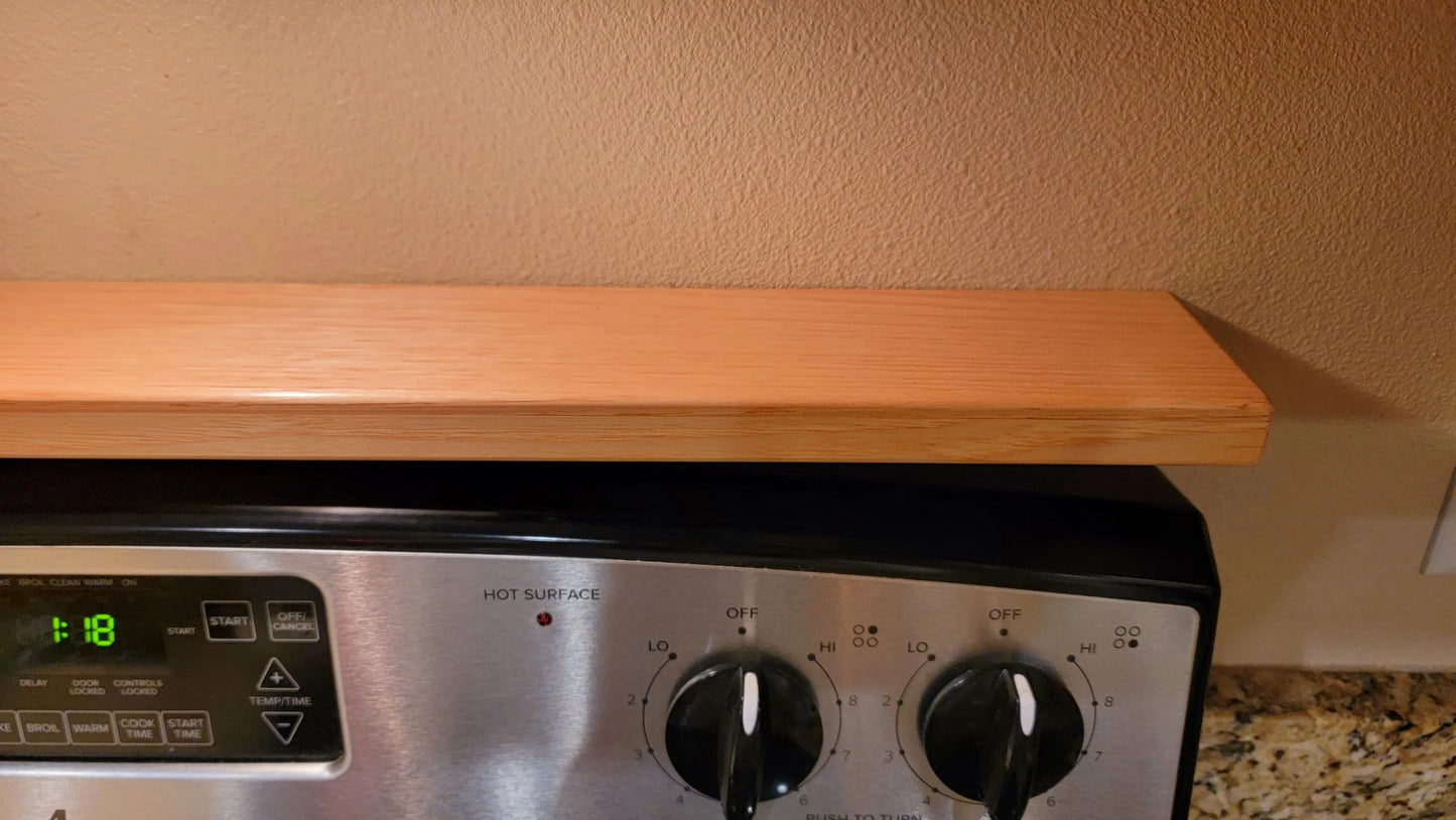 Floating spice shelf