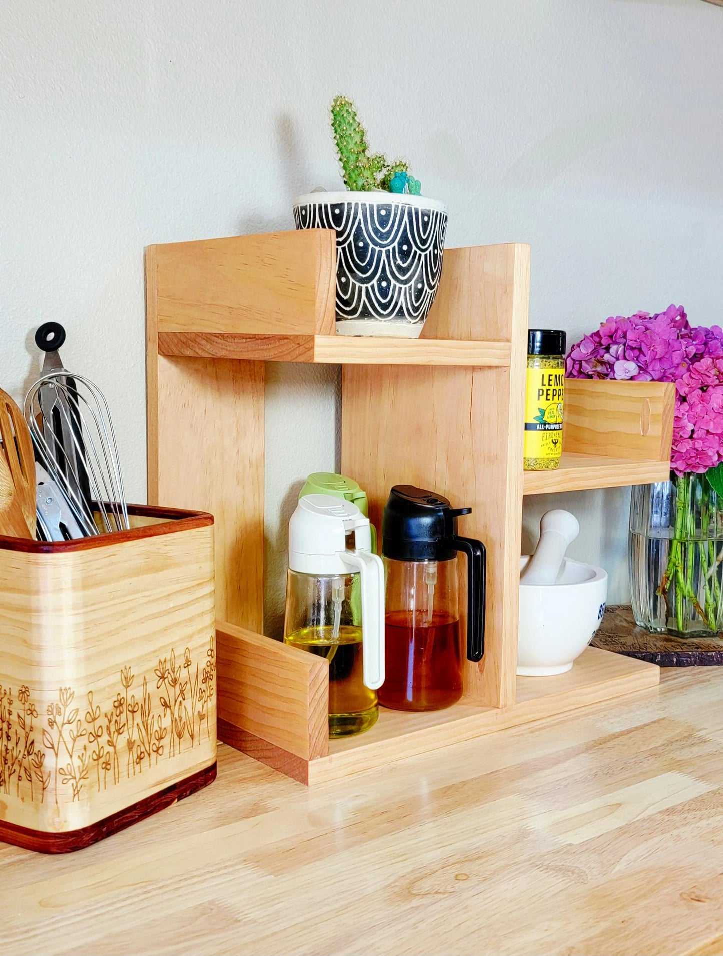Multi-Functional Desk Storage/ Organizer, Wooden Rack Organizer