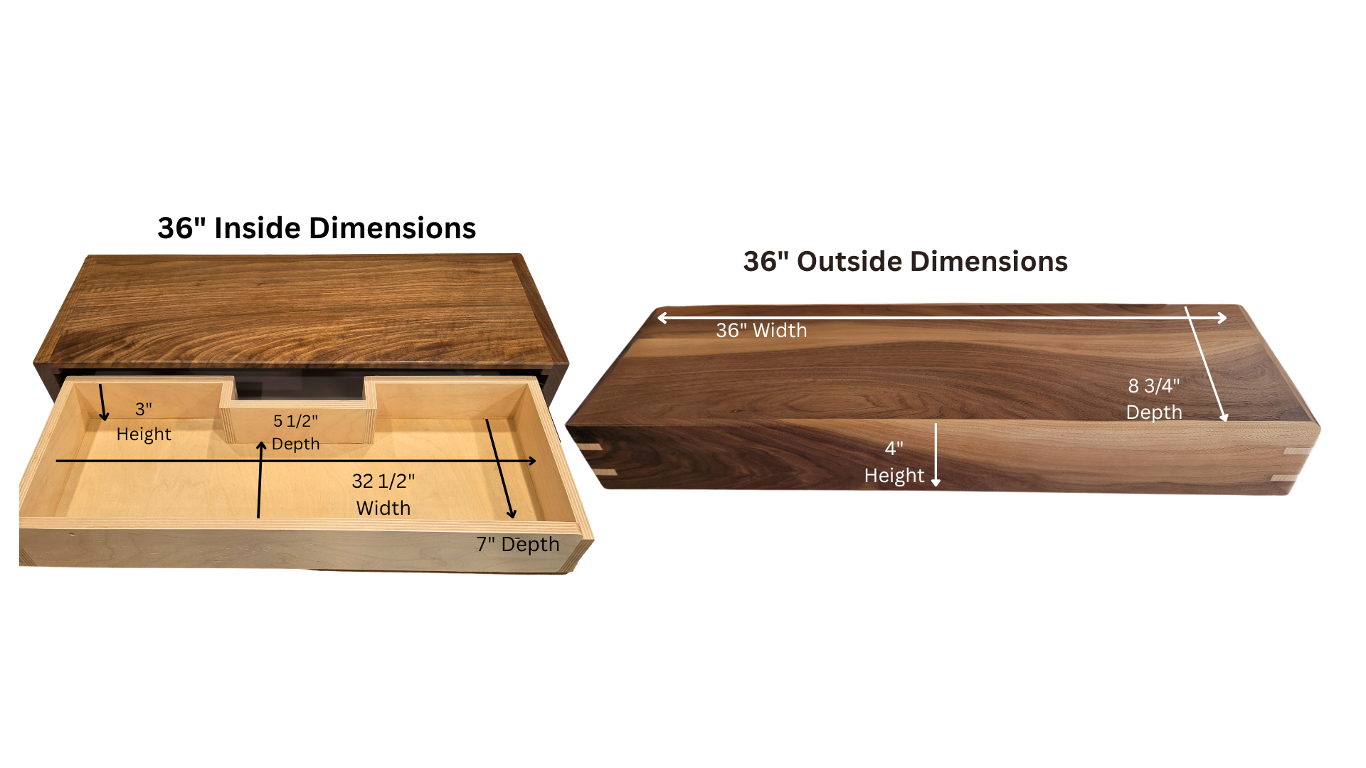 Walnut Hidden Compartment Floating Shelf: RF ID/ Bluetooth Locking Storage
